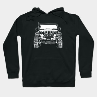 White Wrangler Rubicon Sketch Art Hoodie